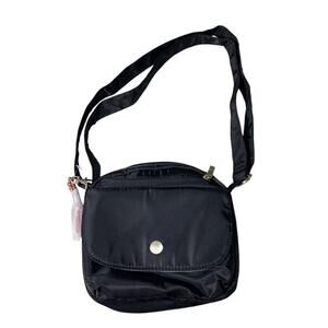 Totto Crossbody Bag Black Nylon Travel Purse Tablet Pocket Key Holder
